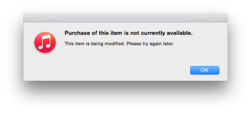 iTunes error message